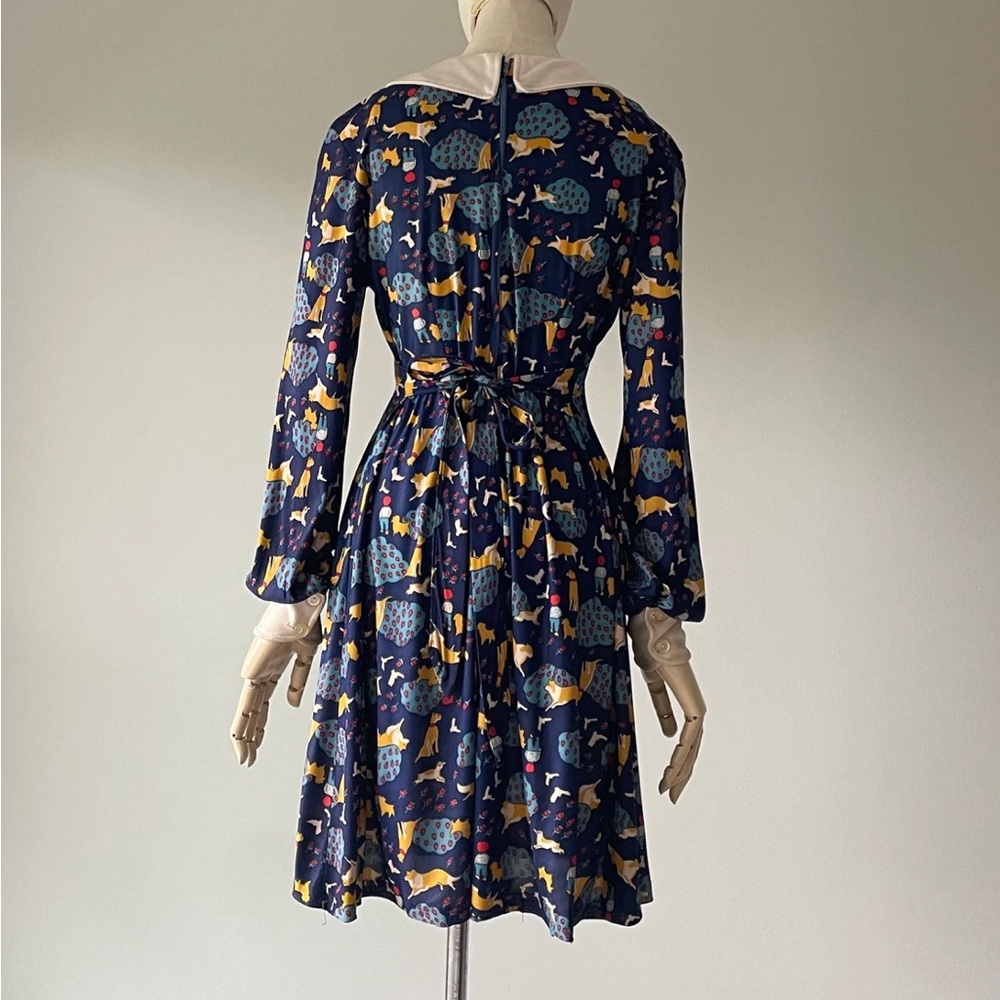 1970s Dog Print Dress - Picture 6 of 8